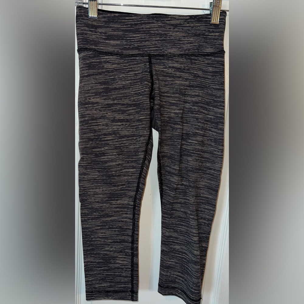 Lululemon Wunder Under Crop Leggings Heather Gray Space Dye Size 4